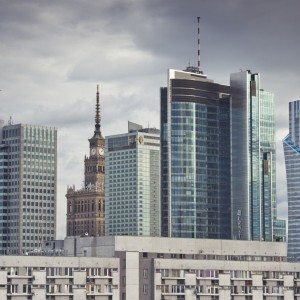 Modern buildings in the centre of Warsaw.
