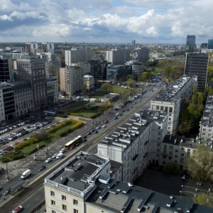 One of the main streets in Warsaw - Marszałkowska Street.